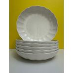 Kütahya Porselen Bone Luz Midye Model Krem Porselen 22 cm Yemek Tabağı 6 Lı