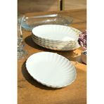 Kütahya Porselen Bone Luz Platin File Kayık Tabak 27x19cm Bnlzf28ky220 6 Lı Krem