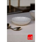 Kütahya Porselen Bone Luz Platin Fileli Bowl Kase 25x6 CM 2000 ML 4'lü Bnlzf25ks00