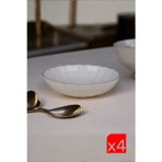 Kütahya Porselen Bone Luz Platin Fileli Bowl Kase 25X6cm 2000Ml 4 Lü Bnlzf25ks00