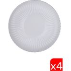 Kütahya Porselen Bone Luz Platin Fileli Servis Tabağı 27CM 4 Lü - 27 cm
