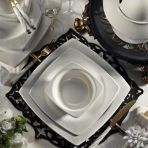 Kütahya Porselen Bone Mare 62 Parça 955920 Desenli Yemek Takımı