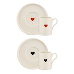 Kütahya Porselen Bone Pure Love 4 Parça 2 Kişilik Kahve Takımı