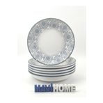 Kütahya Porselen Desenli 21 Cm Krem Yemek Tabağı 6 Lı