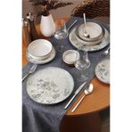 Kütahya Porselen Gri Flora 24 Parça 6 Kişilik Yemek Takımı