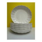 Kütahya Porselen Krem Porselen 22 Cm Yemek Tabağı 6 Lı