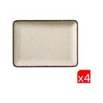 Kütahya Porselen Moderna Dikdörtgen Tabak Tarçın 4 Parça 18x13cm Tan18x13dus2730p02 Bej