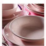 Kütahya Porselen Naturaceram Harlek Granül 24 Parça 6 Kişilik Pembe Yemek Seti