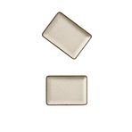 Kütahya Porselen Pearl Tarçın 18x13 cm 2'li Dikdörtgen Tabak
