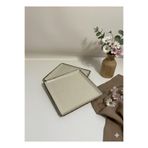 Kütahya Porselen Tan 2 Parça 25X25 Cm Düz Tabak Tarçın (Amblemli) Bej 25 x 25