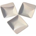 Kütahya Porselen Tavola 7 cm Mini Kare Kaşık 3'lü Sosluk Reçellik Kahvaltı Tabağı