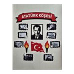 Kutalp Meşaleli Resimli Atatürk Köşesi Keçe / Atatürk Panosu
