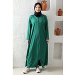 Kutay Collection Fermuarlı Mevsimlik Hafif Kumaş Kadın Namaz Elbisesi Ferace