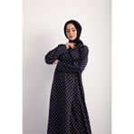 Kutay Collection Kadın Mevsimlik Puantiye Desenli Yandan Bağlamalı Namaz Elbisesi
