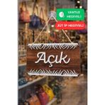Kutaydan Üç Katlı Çimen Modern Açık/kapalı Tabelası - Tesbih - Renkli