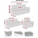 KUTLALE Bürümcük 3+2+1+1 Koltuk, Kanepe, Çekyat Örtüsü, Etekli, Streç, Esnek, Lastikli, Koltuk Kılıfı Takımı - 183 x 230 cm - Taş
