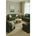 KUTLALE Bürümcük 3+3+1+1 Koltuk, Kanepe, Çekyat Örtüsü, Etekli, Streç, Esnek, Lastikli, Koltuk Kılıfı Takımı 3311 - 183 x 230 cm - Yeşil