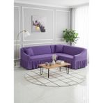 KUTLALE Bürümcük Etekli L Köşe Koltuk Örtüsü, Lastikli, Esnek, Standart 350CM’LI 1 Adet Kılıf - 180 x 350 cm - Lila