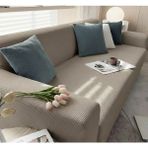 KUTLALE Likralı Pitikare Desen 3 Kişilik (1 Adet) Koltuk, Kanepe, Çekyat Örtüsü, Streç, Esnek, Lastikli, Koltuk Kılıfı - 185 x 230 cm - Vizon
