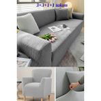KUTLALE Likralı Pitikare Desen 3+3+1+1 Koltuk, Kanepe, Çekyat Örtüsü Takımı, Streç, Esnek, Lastikli, Koltuk Kılıfı 3311 Takımı - 183 x 230 cm - Gri