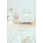 KUTLALE Likralı Pitikare Desen Tek Kişilik (1 Adet) Koltuk Örtüsü, Streç, Esnek, Lastikli, Koltuk Kılıfı - 80 x 120 cm - Beyaz