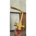 Kutlu Mix Arıtmalı Kare Gold Evye Bataryası 3 Yollu Kareli Gold Mutfak Bataryası - Gold - Krom