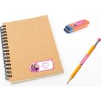 Kutu Ambalaj Okul Etiketi Defter, Kalem Sticker Black Pink 56 Adet