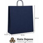Kutu Deposu 45X50X15 cm Kraft Lacivert Poşet (25 Adet)