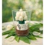 Kutu Festivali Lale Buketi Mum / Tulıp Bouquet Candle - Beyaz - Açık Yeşil