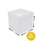 Kutucum 10 Adet Pasta Kutusu | 35x35x25 Pasta Kutusu | Oluklu Mukavva Pasta Kutusu