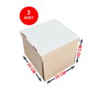 Kutucum 35x35x35 Pasta Kutusu 3 Adet | Yaş Pasta Kutusu Beyaz | Oluklu Pasta Kutusu | Çok Amaçlı Kutu