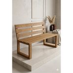 KütükOn Masif Ahşap Bank Bench Sırtlı Mutfak Bankı Bahçe Balkon Sandalye Yemek Masası Oturma Bankı 100 cm x 45 cm Ceviz Renk