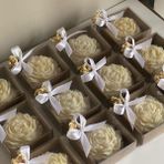 Kutulu Şakayık Mum Hediyelik 10’lu Set – Nişan & Düğün Nikah Söz - Beyaz - 10 Adet