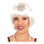 KutuluStore Beyaz Renk Parti Peruğu Kısa Küt Saç (5168)