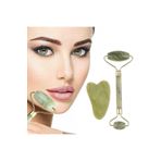 KutuluStore Çift Taraflı 2li Cilt Yüz Masaj Aleti Jade Roller Yeşim Taşı Seti (5168)