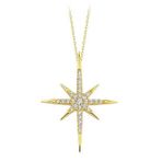 Kutup Yıldızı Altın Kolye 14k Gold Taşlı