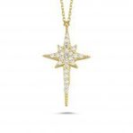 Kutup Yıldızı Altın Kolye 14k Gold Zirconia 2cm