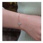 Kutup Yıldızı Figürlü Zirkon Taşlı Mine İşli Rose Gold Kaplama Gümüş Bileklik