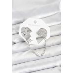 Kutup Yıldızı Model Pirinç Gümüş Renk Zincir Bağlantılı Ear Cuff Küpe Seti - Tj-Bkp11551