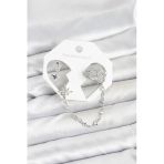 Kutup Yıldızı Model Pirinç Gümüş Renk Zincir Bağlantılı Ear Cuff Küpe Seti