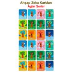 kutuTR 24 Parça Aylar Zeka Kartları Eşleştirme Oyunu Hafıza Kartı Ahşap Eğitici Puzzle Oyuncak