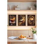 Kututr 3'Lü Çerçeve Görünümlü Kahve Temalı Tablo Seti – 13X17 21X30 30X40 Cm Ebat Crvs1010,Crvs1010 13 X 17