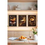 Kututr 3'Lü Çerçeve Görünümlü Kahve Temalı Tablo Seti – 13X17 21X30 30X40 Cm Ebat Crvs1010,Crvs1010 30 X 40