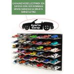 KutuTR 42 Araçlık Ahşap Duvar Rafı ( Hotweels ve Matchbox ) - Siyah - Beyaz