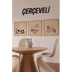 Kututr Ahşap Çerçeveli Mdf Kare Tablo Seti Mutfak Için,Çerçeveli Kr4047 23 X