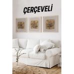 Kututr Ahşap Çerçeveli Mdf Kare Tablo Seti Salon Ve Oturma Odası Için İslami Kr4033,Çerçeveli Kr4033 32 X