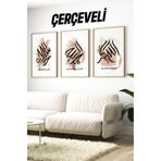 Kututr Ahşap Çerçeveli Mdf Tablo Seti İslami Salon Ve Oturma Odası İçin Çt3080,Çerçeveli 3080 32 X 42,8692016061339