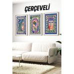 Kututr Ahşap Çerçeveli Mdf Tablo Seti Matisse Bohem Kusama Salon Ve Oturma Odası İçin Çt3062,Çerçeveli Çt3062 23 X 32