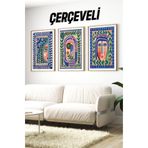 Kututr Ahşap Çerçeveli Mdf Tablo Seti Matisse Bohem Kusama Salon Ve Oturma Odası İçin Çt3062,Çerçeveli Çt3062 42 X 62