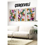 Kututr Ahşap Çerçeveli Mdf Tablo Seti Matisse Bohem Kusama Salon Ve Oturma Odası İçin Çt3085,Çerçeveli 3085 42 X 62